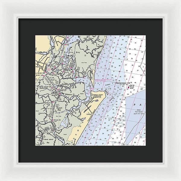 Wachapreague Inlet-virginia Nautical Chart - Framed Print