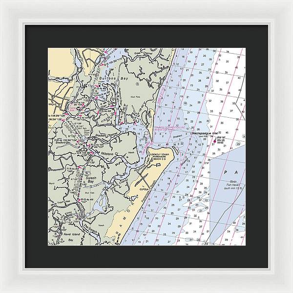 Wachapreague Inlet-virginia Nautical Chart - Framed Print