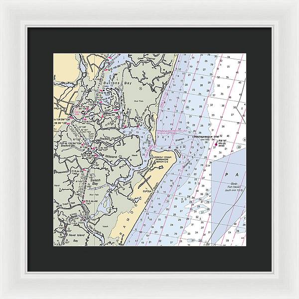 Wachapreague Inlet-virginia Nautical Chart - Framed Print