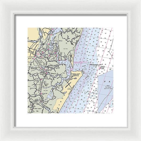 Wachapreague Inlet-virginia Nautical Chart - Framed Print