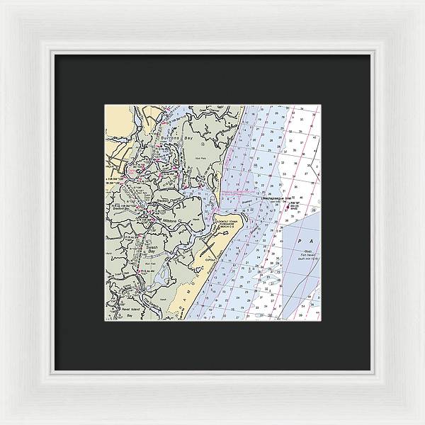 Wachapreague Inlet-virginia Nautical Chart - Framed Print