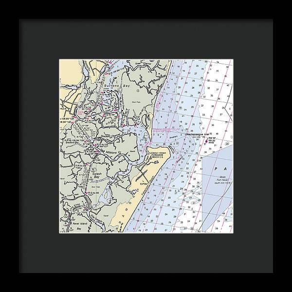 Wachapreague Inlet-virginia Nautical Chart - Framed Print