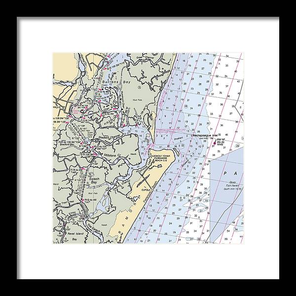 Wachapreague Inlet-virginia Nautical Chart - Framed Print