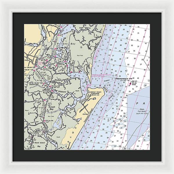 Wachapreague Inlet-virginia Nautical Chart - Framed Print