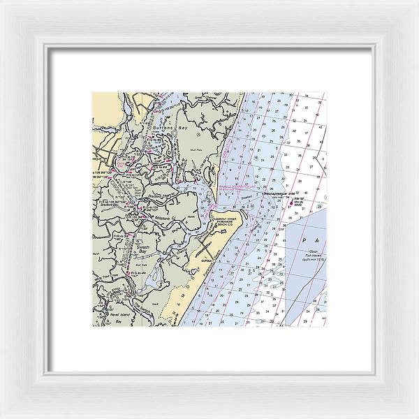 Wachapreague Inlet-virginia Nautical Chart - Framed Print