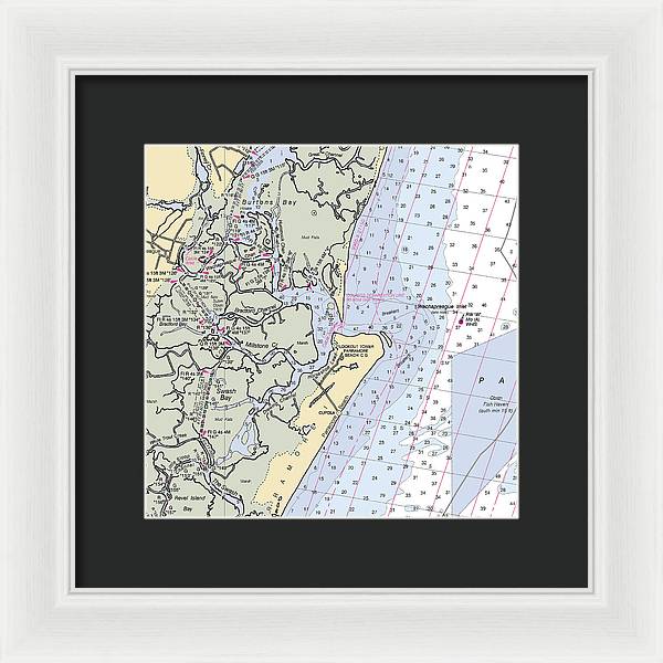 Wachapreague Inlet-virginia Nautical Chart - Framed Print