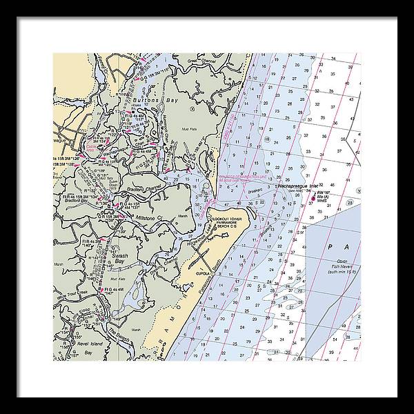 Wachapreague Inlet-virginia Nautical Chart - Framed Print