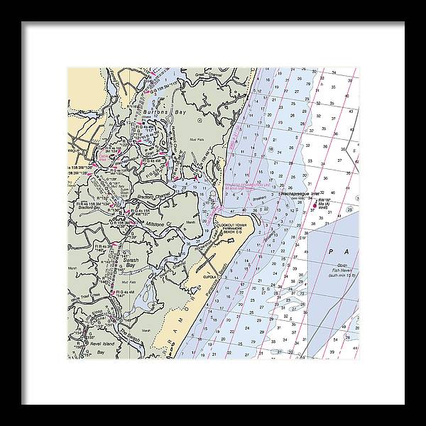 Wachapreague Inlet-virginia Nautical Chart - Framed Print