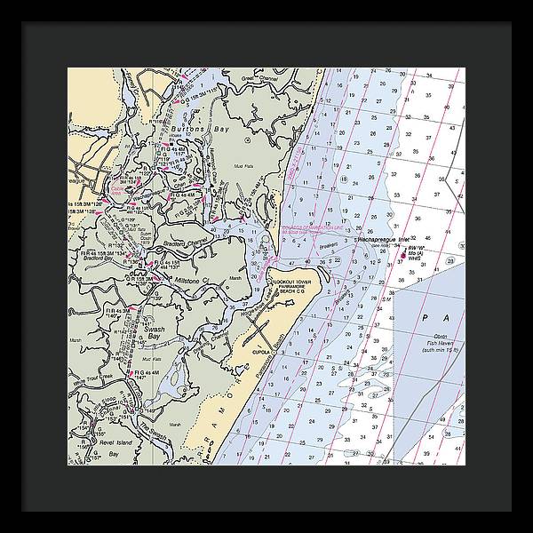 Wachapreague Inlet-virginia Nautical Chart - Framed Print