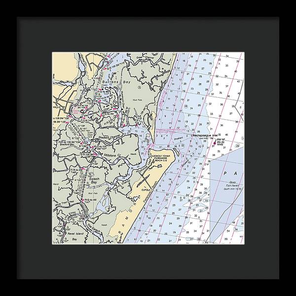 Wachapreague Inlet-virginia Nautical Chart - Framed Print