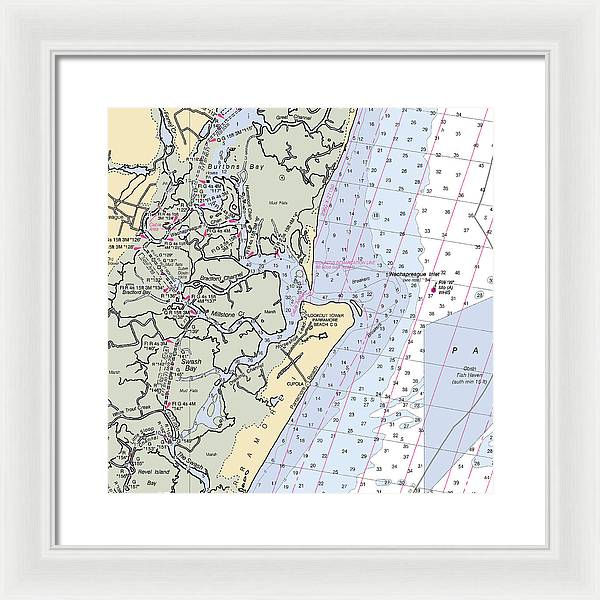 Wachapreague Inlet-virginia Nautical Chart - Framed Print