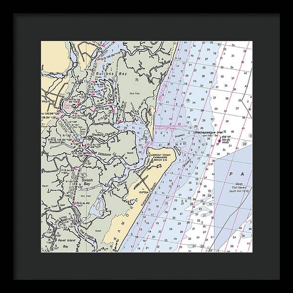 Wachapreague Inlet-virginia Nautical Chart - Framed Print