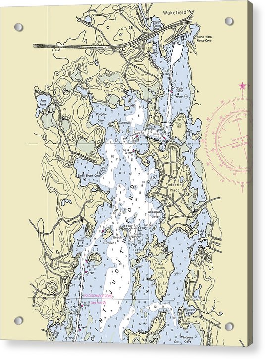 Wakefield Rhode Island Nautical Chart - Acrylic Print