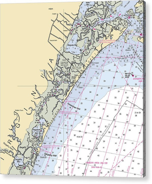 Wallops Island-Virginia Nautical Chart  Acrylic Print