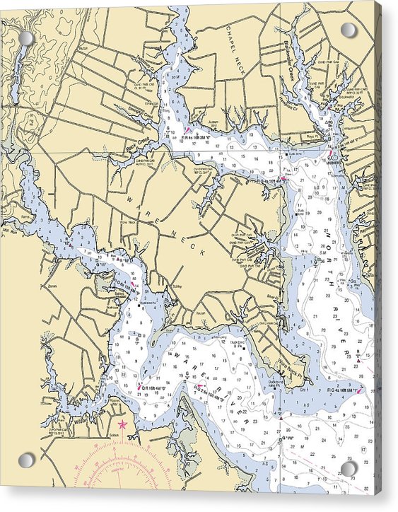 Ware Neck-virginia Nautical Chart - Acrylic Print