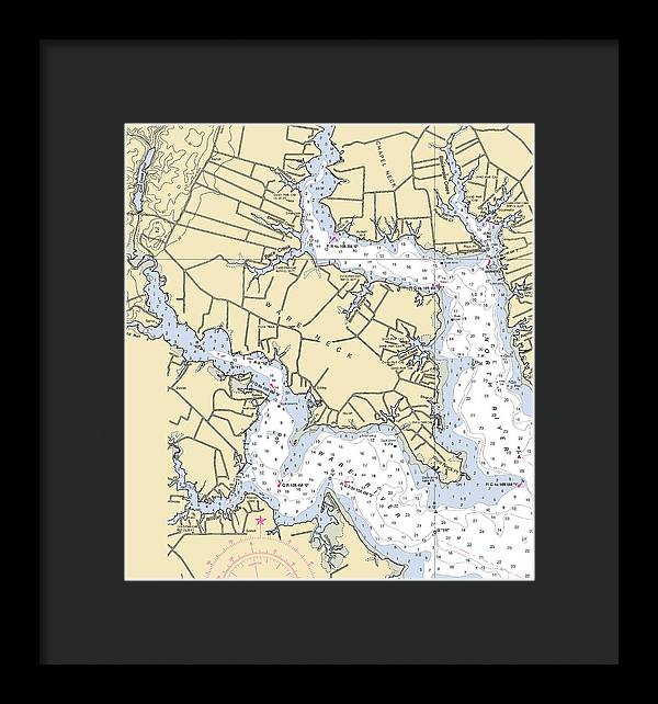 Ware Neck-virginia Nautical Chart - Framed Print