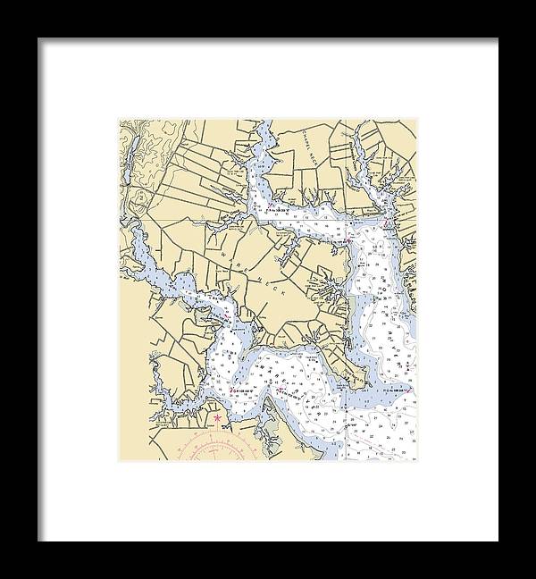 A beuatiful Framed Print of the Ware Neck-Virginia Nautical Chart by SeaKoast