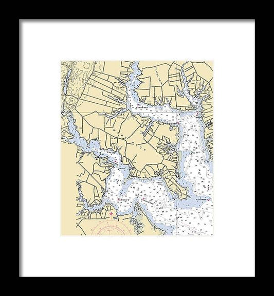 A beuatiful Framed Print of the Ware Neck-Virginia Nautical Chart by SeaKoast