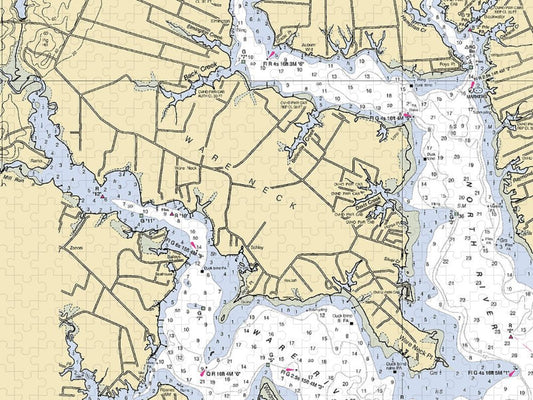 Ware Neck Virginia Nautical Chart Puzzle