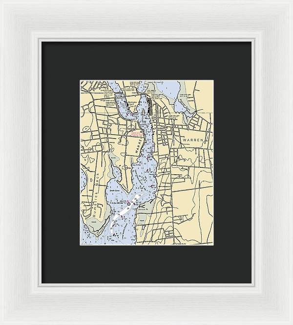 Warren-rhode Island Nautical Chart - Framed Print