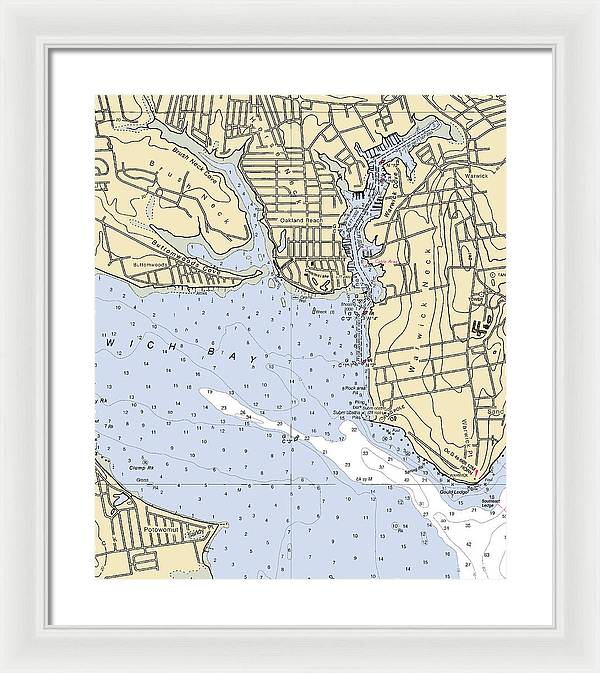 Warwick Cove-rhode Island Nautical Chart - Framed Print