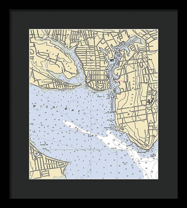 Warwick Cove-rhode Island Nautical Chart - Framed Print