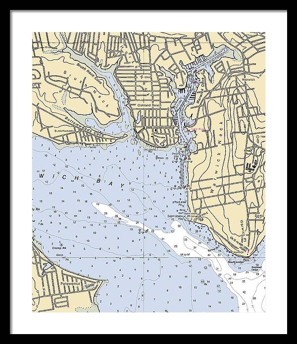 Warwick Cove-rhode Island Nautical Chart - Framed Print