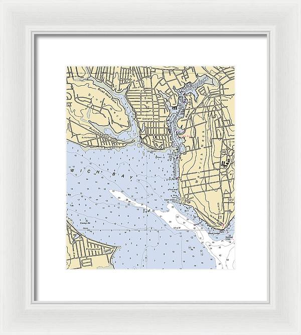 Warwick Cove-rhode Island Nautical Chart - Framed Print