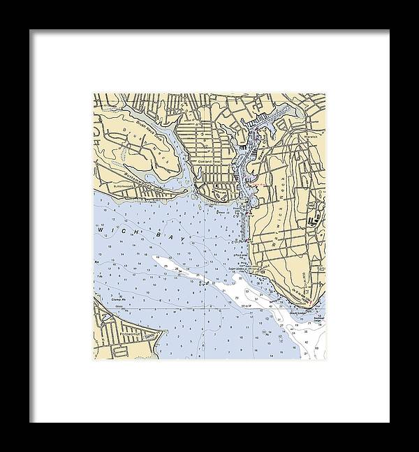 Warwick Cove-rhode Island Nautical Chart - Framed Print