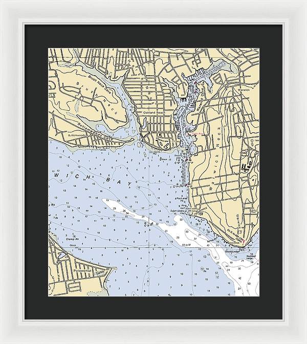 Warwick Cove-rhode Island Nautical Chart - Framed Print