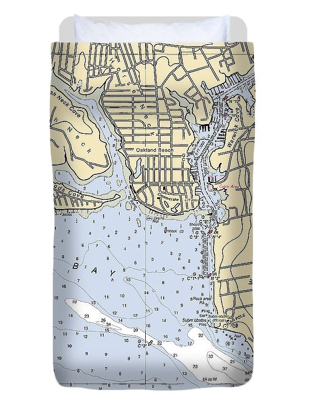 Warwick Cove-rhode Island Nautical Chart - Duvet Cover