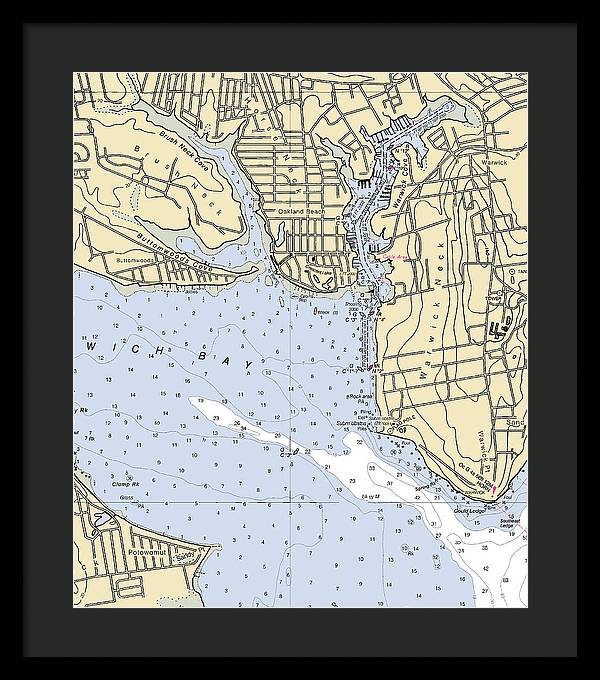 Warwick Cove-rhode Island Nautical Chart - Framed Print