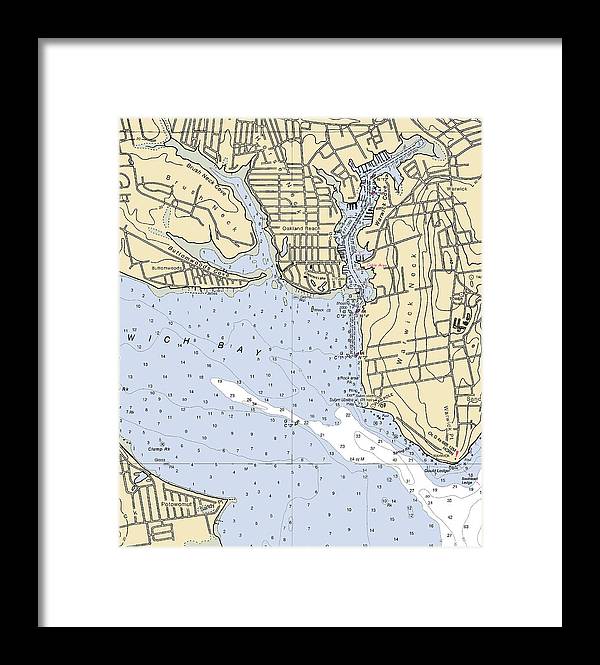 Warwick Cove-rhode Island Nautical Chart - Framed Print