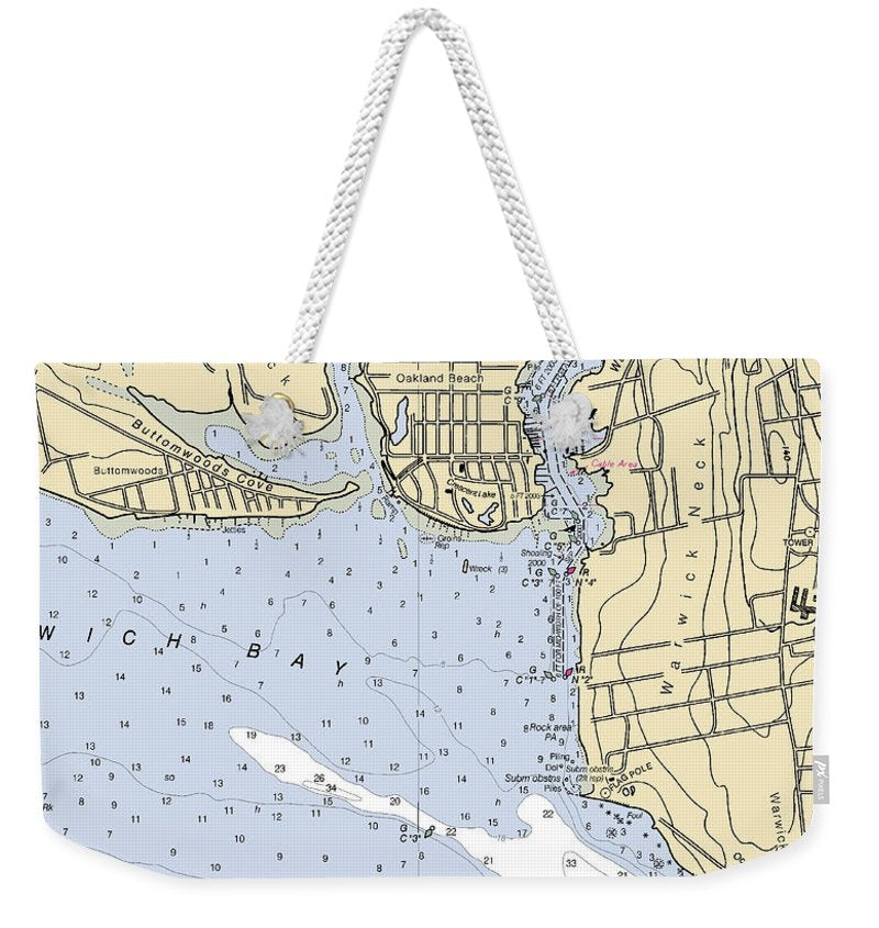 Warwick Cove-rhode Island Nautical Chart - Weekender Tote Bag