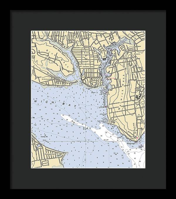 Warwick Cove-rhode Island Nautical Chart - Framed Print