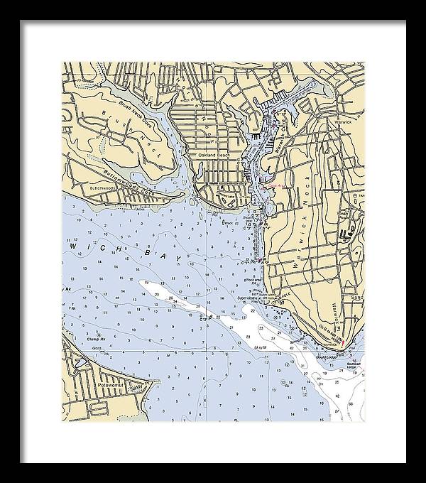 Warwick Cove-rhode Island Nautical Chart - Framed Print