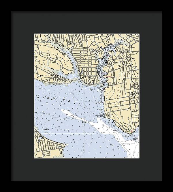 Warwick Cove-rhode Island Nautical Chart - Framed Print