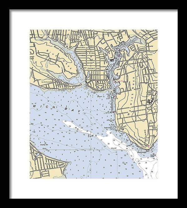 Warwick Cove-rhode Island Nautical Chart - Framed Print