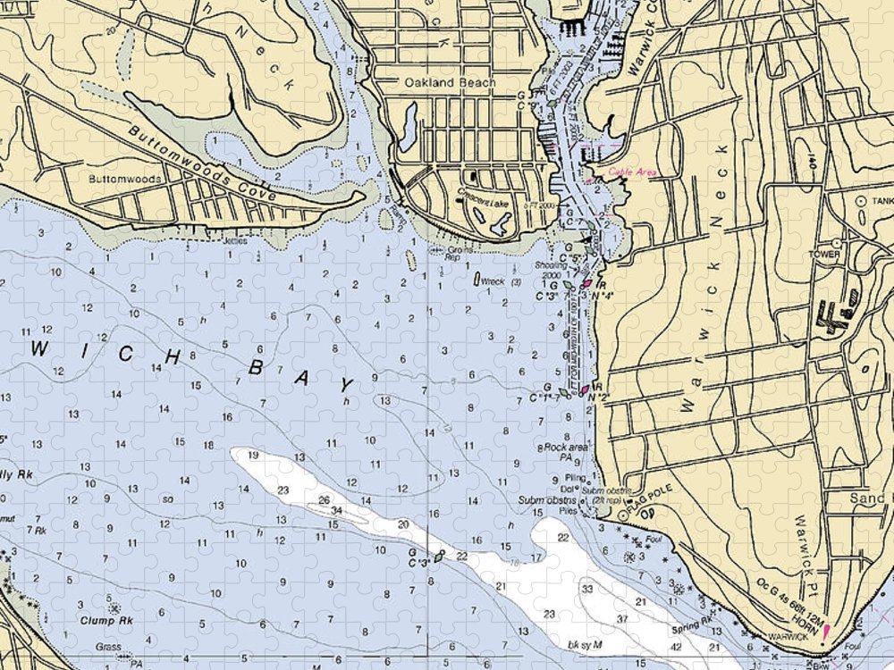 Warwick Cove Rhode Island Nautical Chart Puzzle