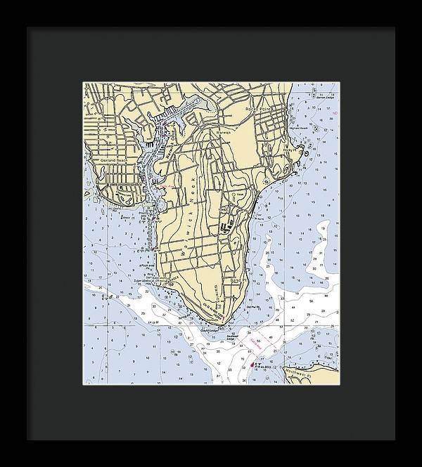 Warwick Neck-rhode Island Nautical Chart - Framed Print