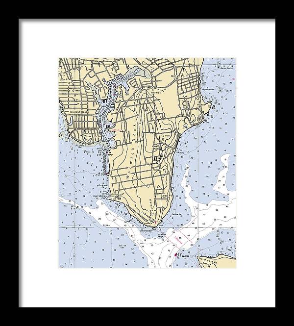 Warwick Neck-rhode Island Nautical Chart - Framed Print