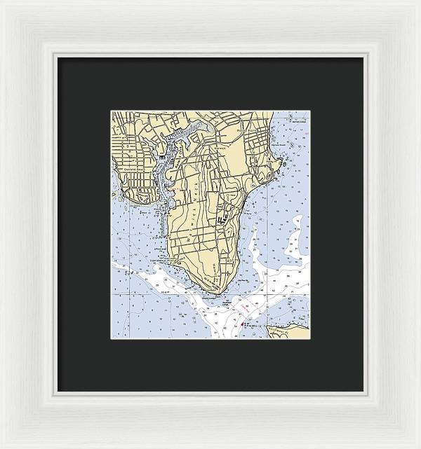 Warwick Neck-rhode Island Nautical Chart - Framed Print