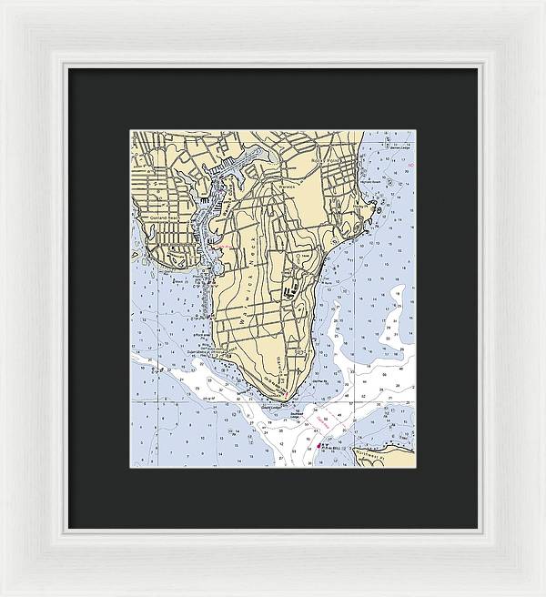 Warwick Neck-rhode Island Nautical Chart - Framed Print