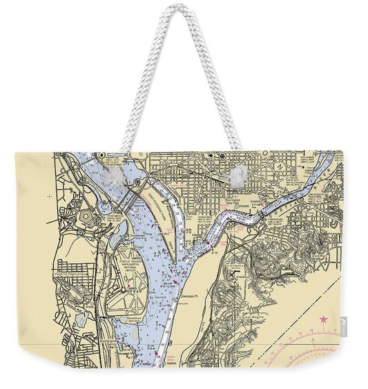 Washington Dc-virginia Nautical Chart - Weekender Tote Bag