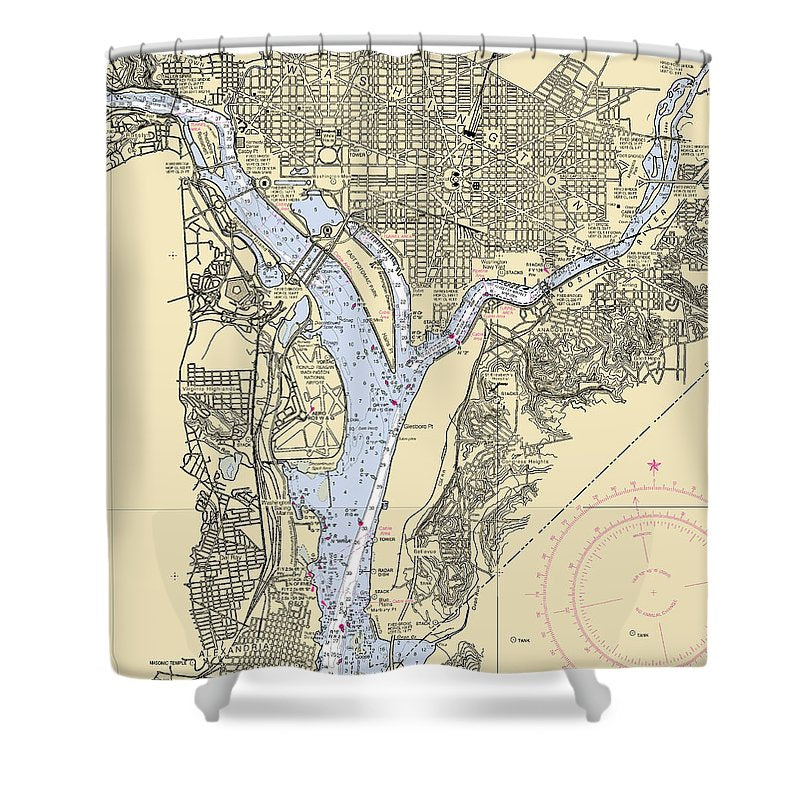 Washington Dc Virginia Nautical Chart Shower Curtain