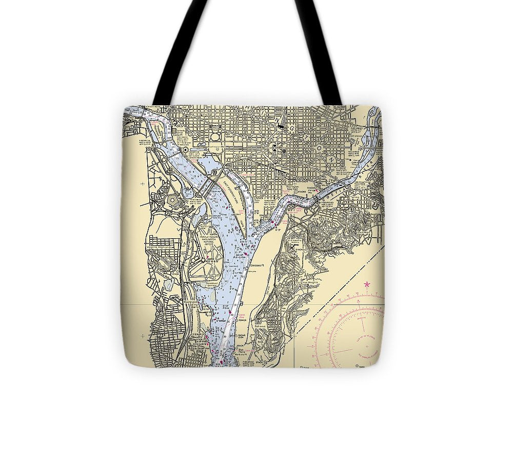 Washington Dc Virginia Nautical Chart Tote Bag