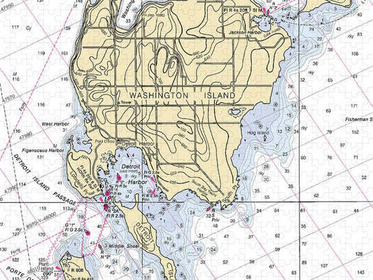 Washington Island Lake Michigan Nautical Chart Puzzle