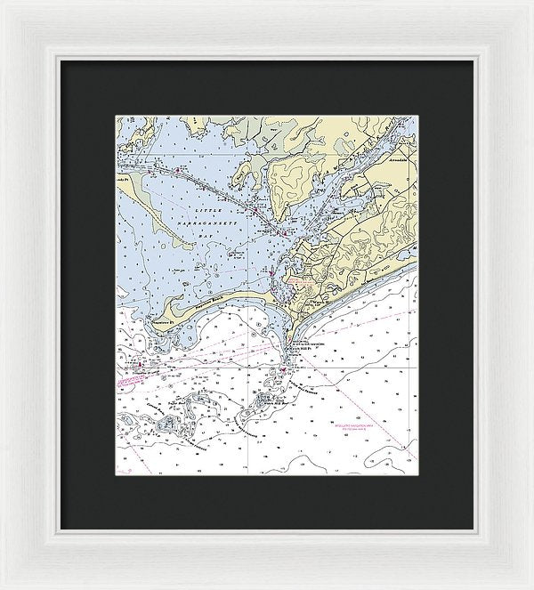 Watch Hill Rhode Island Nautical Chart - Framed Print