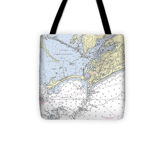 Watch Hill Rhode Island Nautical Chart Tote Bag