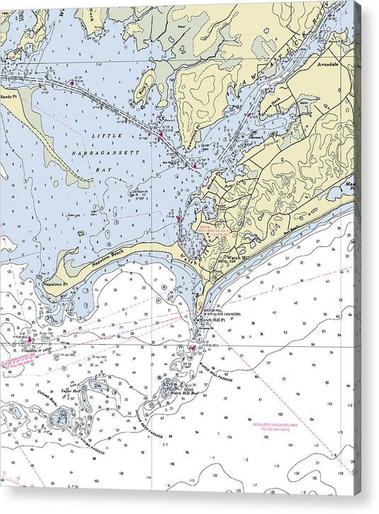 Watch Hill Rhode Island Nautical Chart  Acrylic Print